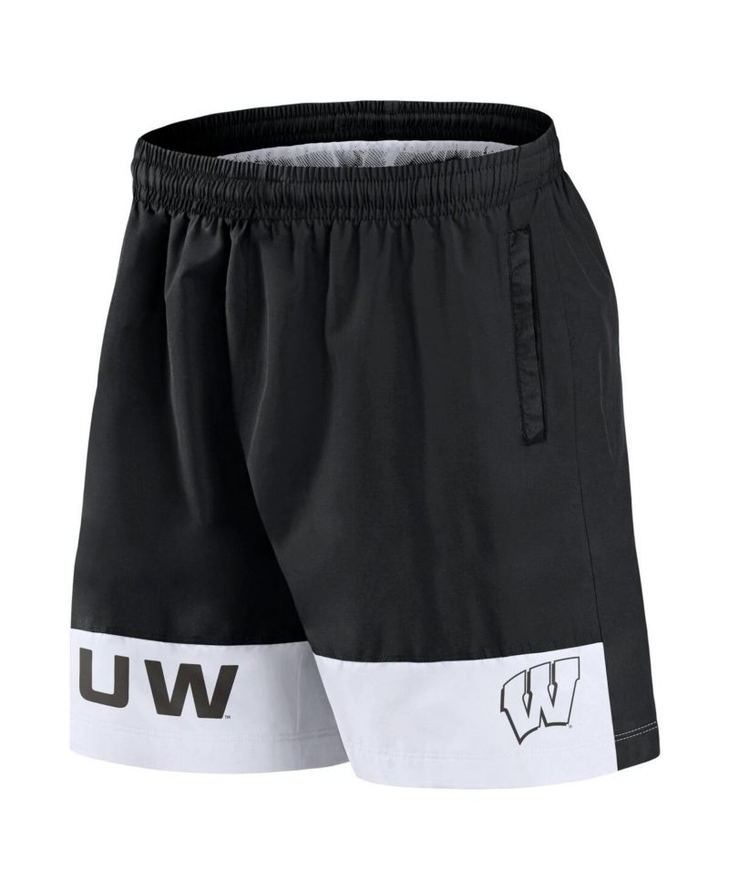 Men's Black Wisconsin Badgers Elements Intensity Woven Shorts