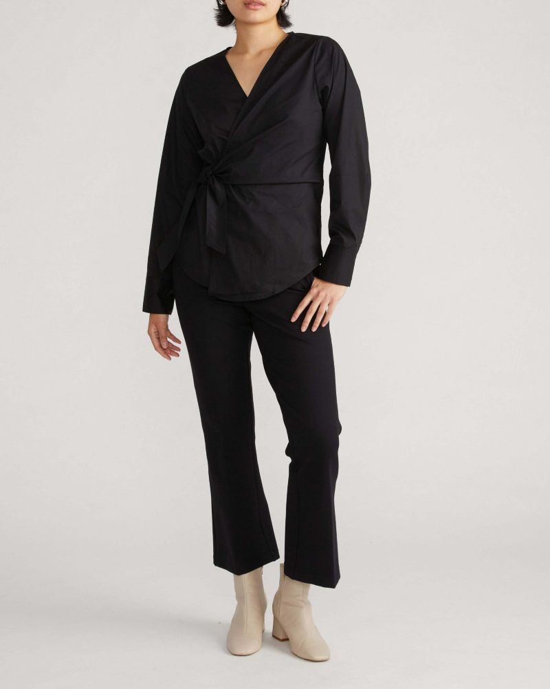 Women's Plus Size Stretch Poplin Wrap Shirt