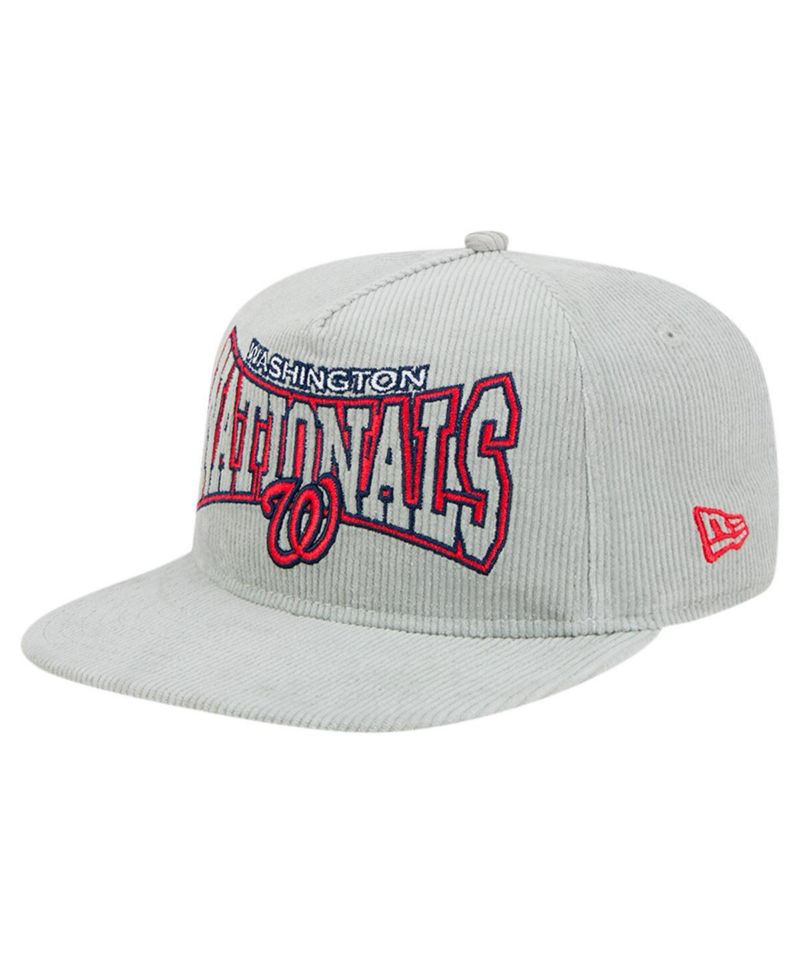 Men's Gray Washington Nationals Corduroy Golfer Snapback Hat