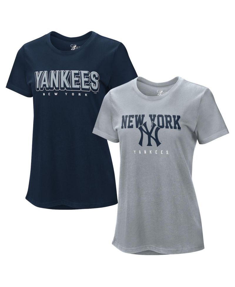 Women's 2- Pack Navy/Heather Gray New York Yankees T-Shirt