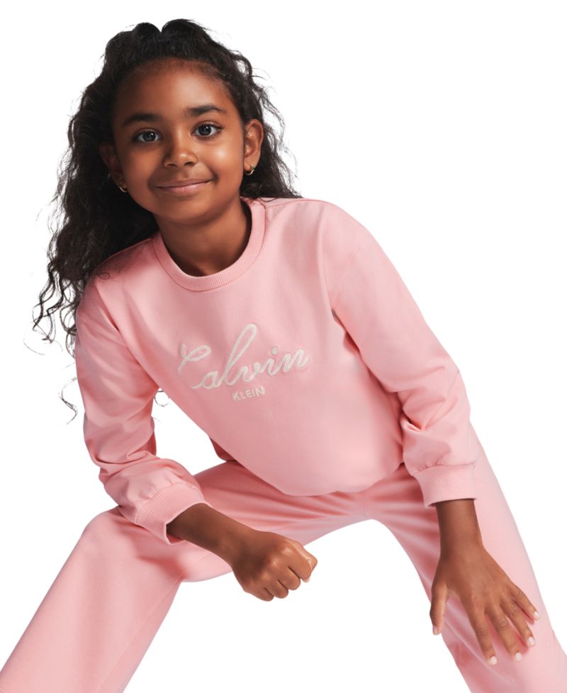 Girls' 2T-6X Crewneck Sweatshirt and Pants, 2-Piece Set