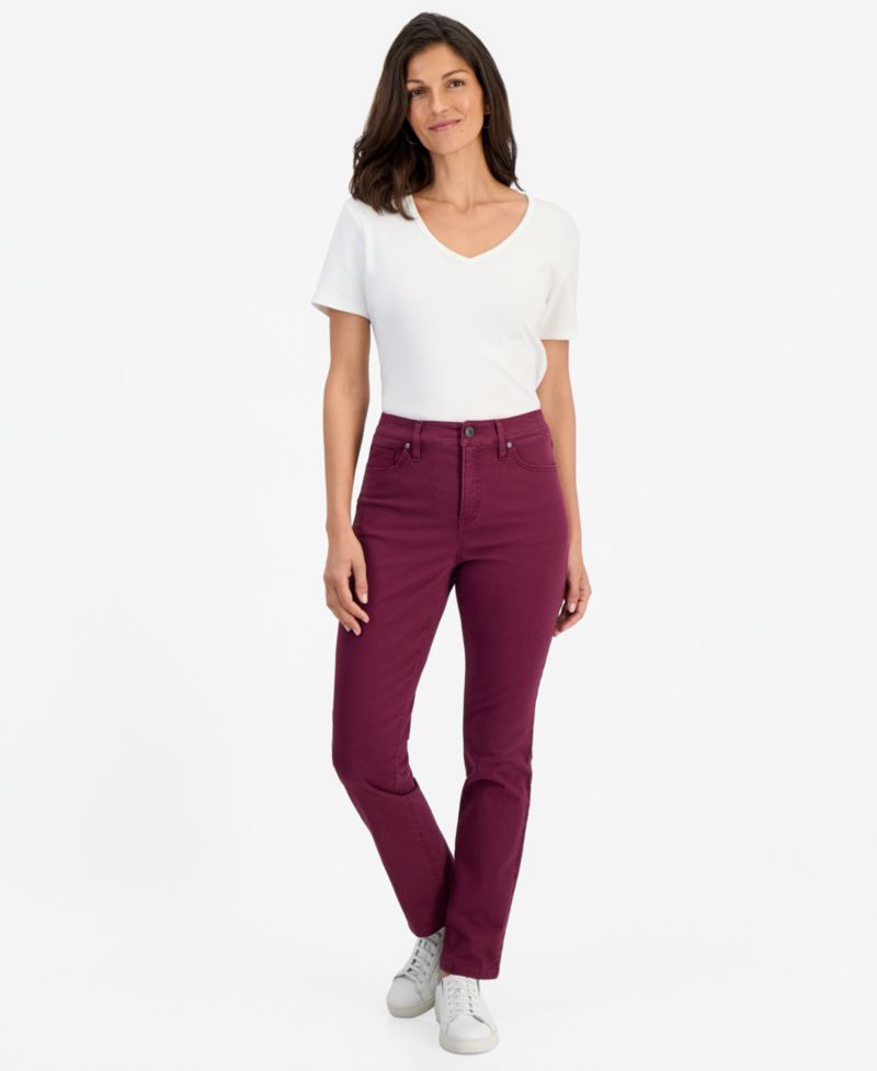Women's Straight-Leg High Rise Twill Pants