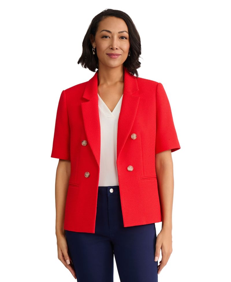 Petite Faux Double-Breasted Jacket