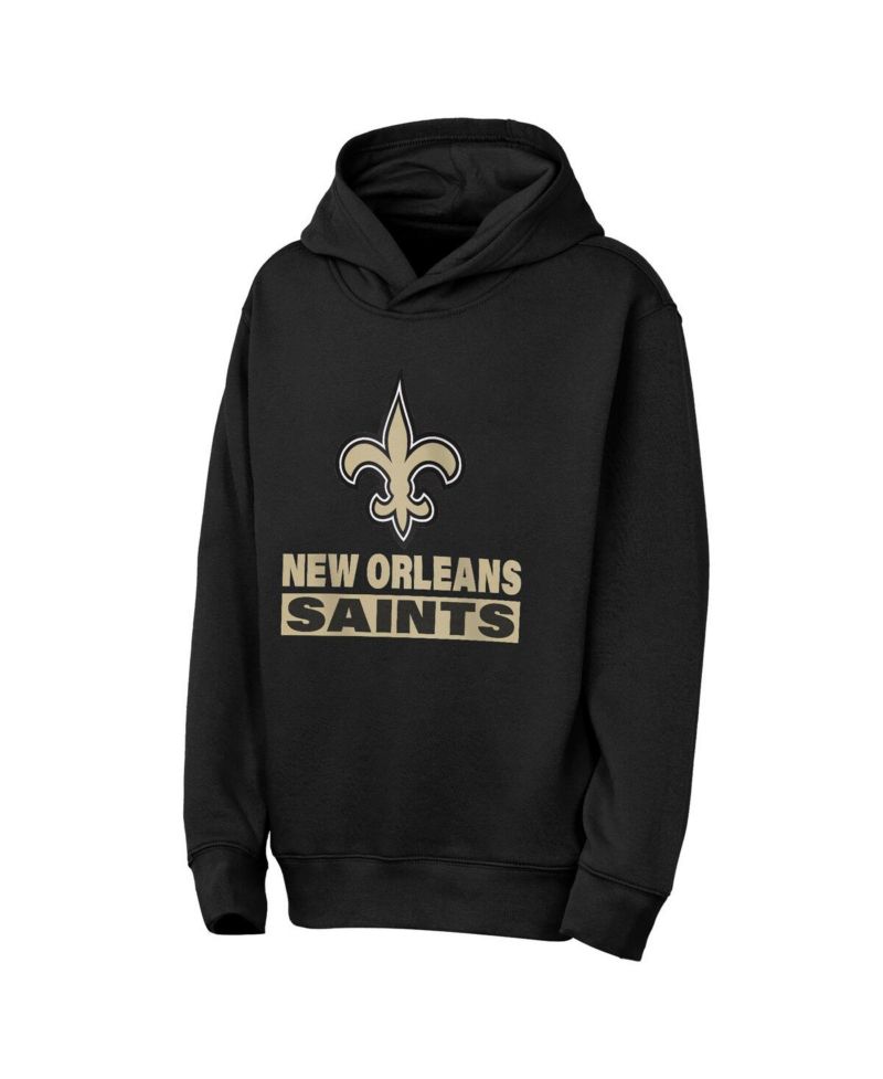 Big Boys and Girls Black New Orleans Saints Back to Basics Hoodie