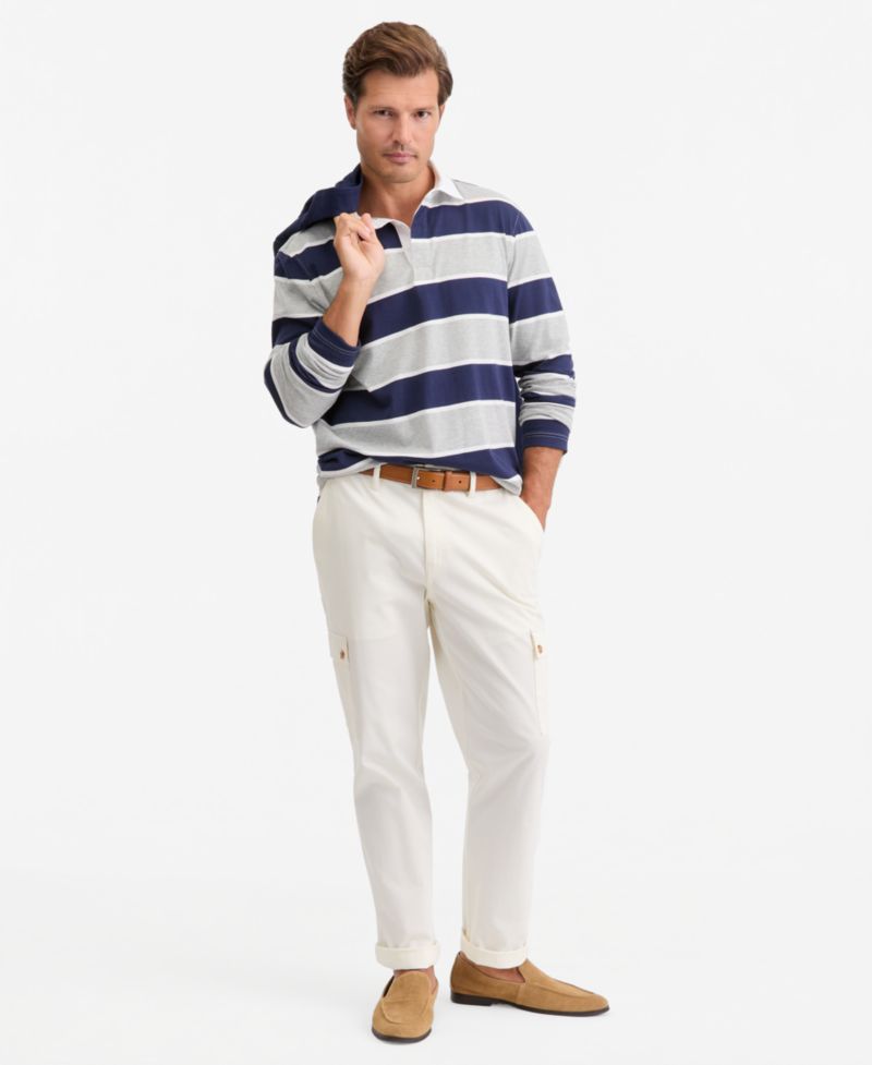 Men's Stripe Long-Sleeve Rugby Shirt