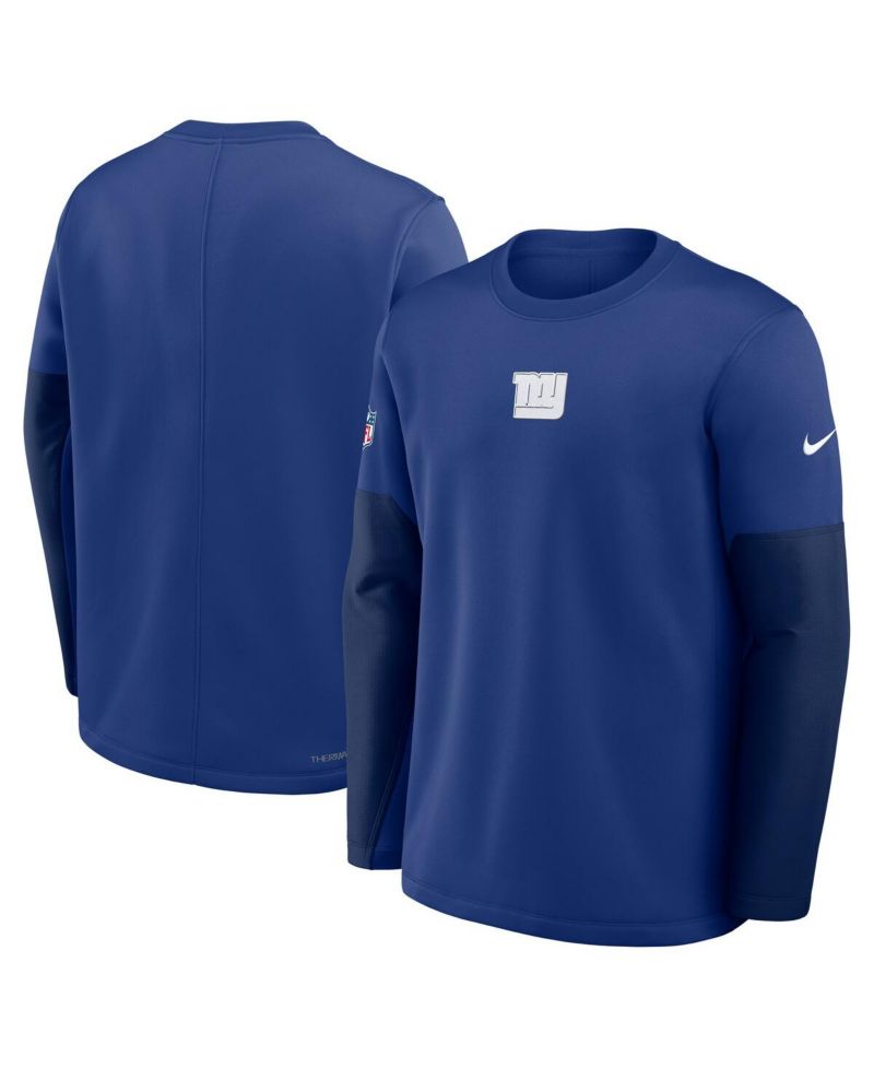 Men's Royal New York Giants Sideline Coach Therma-FIT Long Sleeve T-Shirt