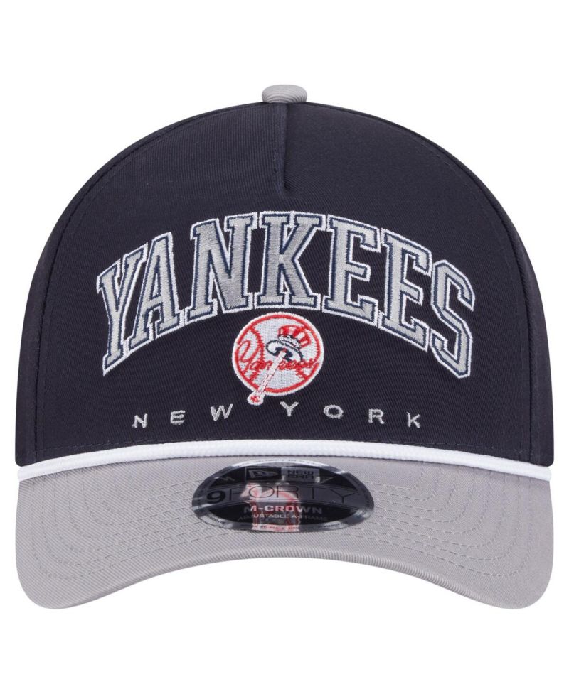 Men's Navy/Gray New York Yankees Arch 9FORTY A-Frame M-Crown Adjustable Hat