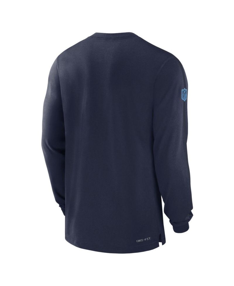 Men's Navy Tennessee Titans Sideline Player Performance Long Sleeve T-Shirt