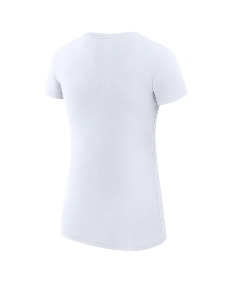 Women's White New York Knicks Super-Slim Fit Lightweight Leopard Heart T-Shirt