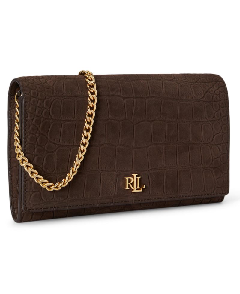 Crocodile-Embossed Medium Adair II Leather Crossbody Wallet