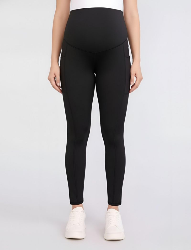 Women's Motherhood Over the Belly Side Pocket Active Leggings