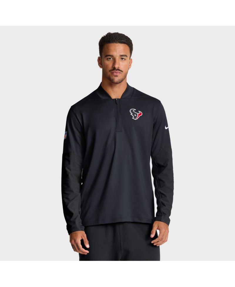 Men's Navy Houston Texans Sideline Dri-FIT Half-Zip Pullover