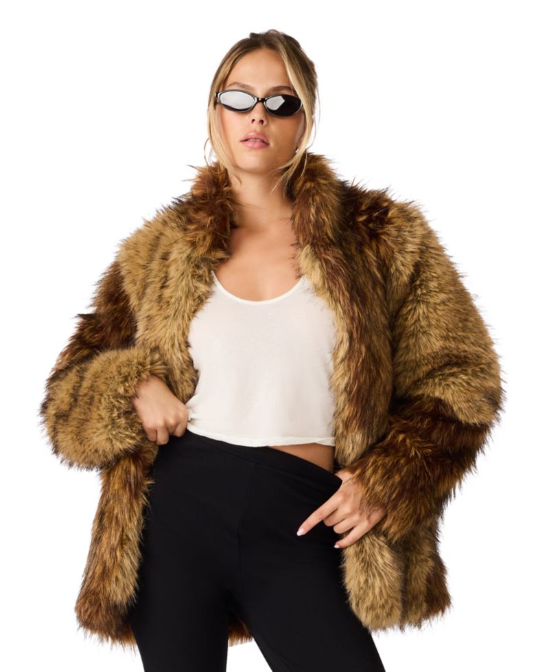Women's Norie Faux Fur Colorblock Coat