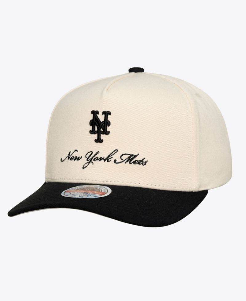 Men's Cream/Black New York Mets Flawless Stretch Snapback Hat