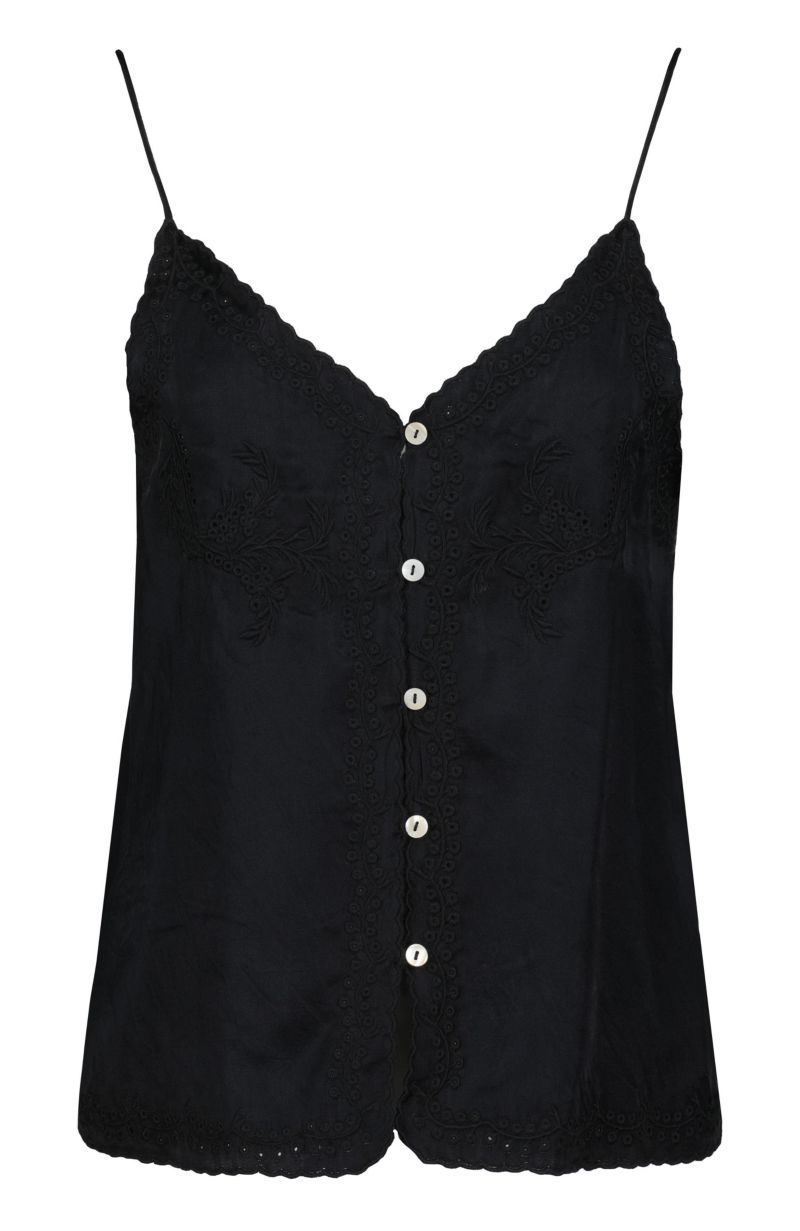 Women's BISHOP + YOUNG Anya Button Front Embroidered Cami