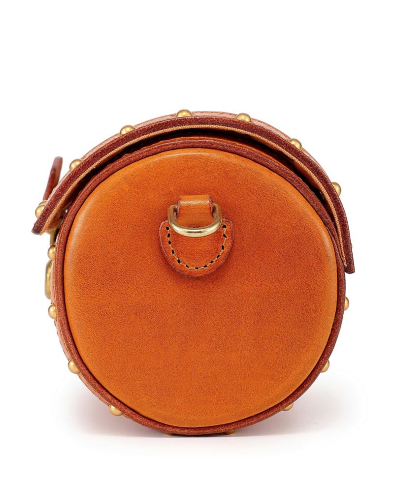 Oranda Small Leather Barrel Crossbody Bag