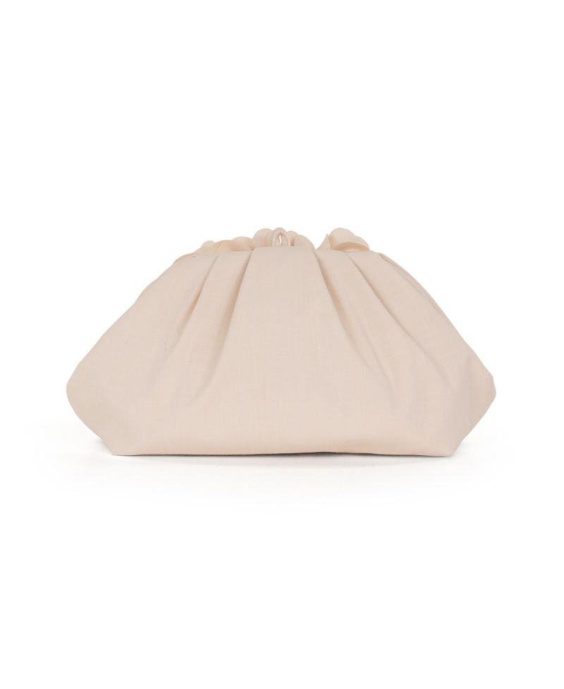 Woman's Violet Jacquard Satin Floral Applique Pouch Clutch