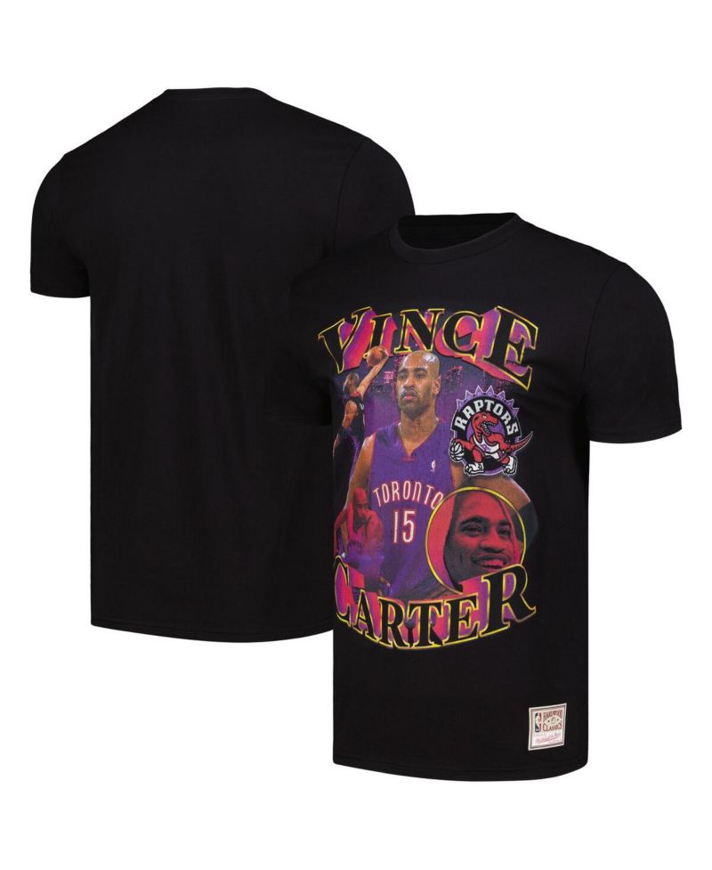 Men's Vince Carter Black Toronto Raptors Hardwood Classics Collage T-Shirt