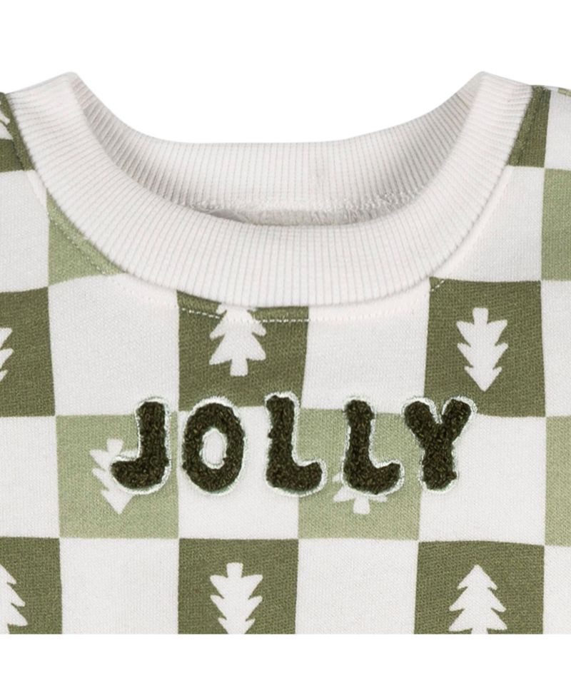 Baby Boys 2-Piece Sweatshirt and Pant Set, Green Christmas