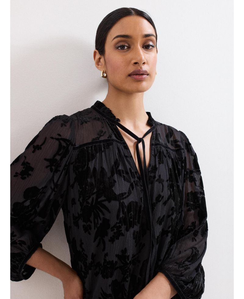 Women's Mila Velvet Floral-Print Mini Dress