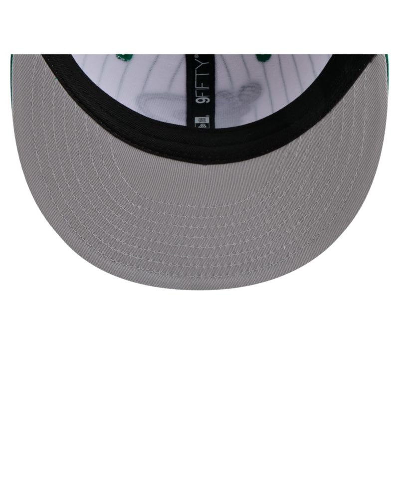 Men's White Boston Celtics Deceptor Pinstripe 9FIFTY Snapback Hat