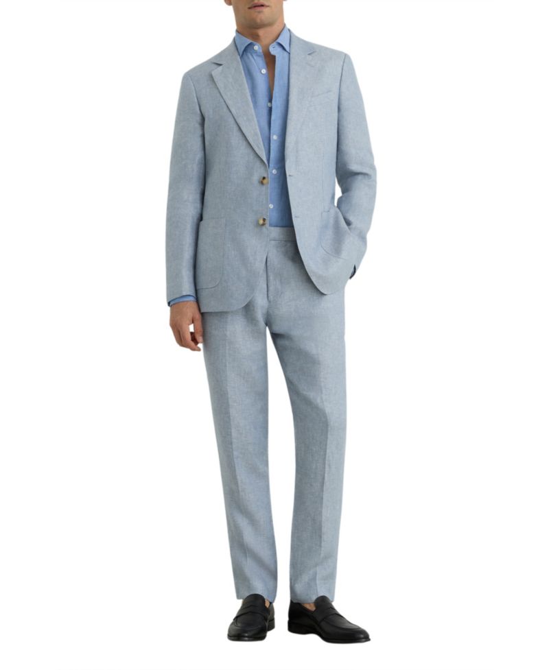 Men's Atlantic Tailored-Fit Linen-Twill Suit Pants