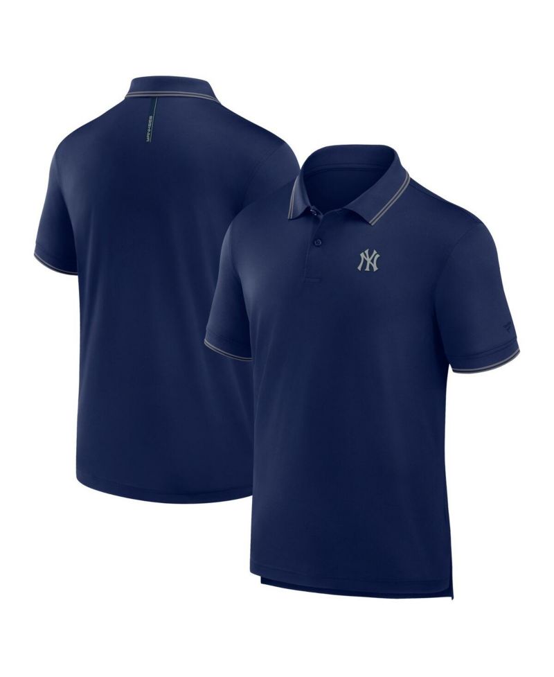 Men's Navy New York Yankees Front Office Move Mono Pique Polo Shirt