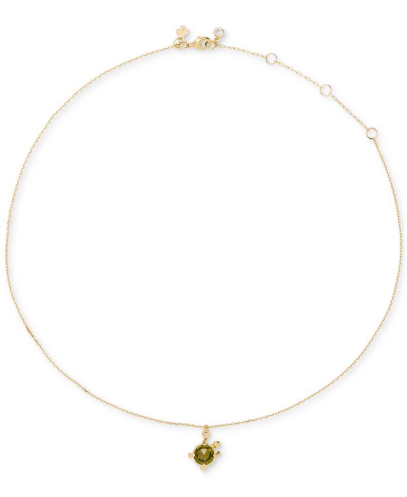 Gold-Tone Secret Garden Turtle Short Pendant Necklace