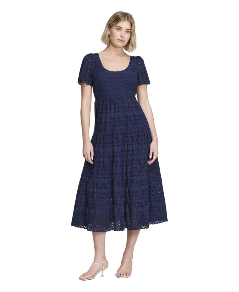 Women's Jemma Tiered Scoop Neck Short-Sleeve Midi Dress