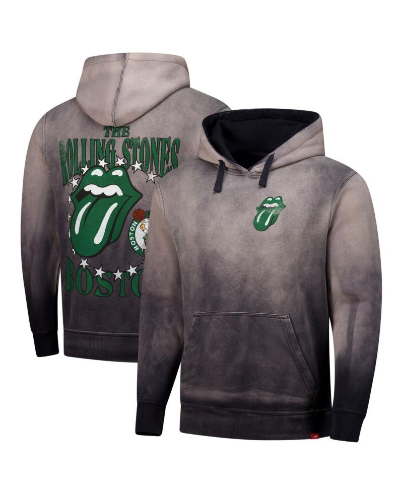 Men's and Women's Gray Rolling Stones x Boston Celtics Collab Pullover Hoodie