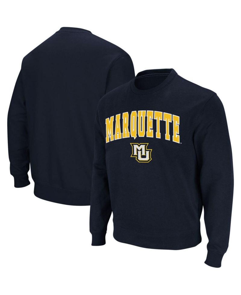 Men's Marquette Golden Eagles Arch and Logo Crew Neck Sweatshirt