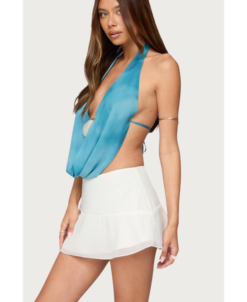 Women's Seabound Cowl Neck Backless Halter Top