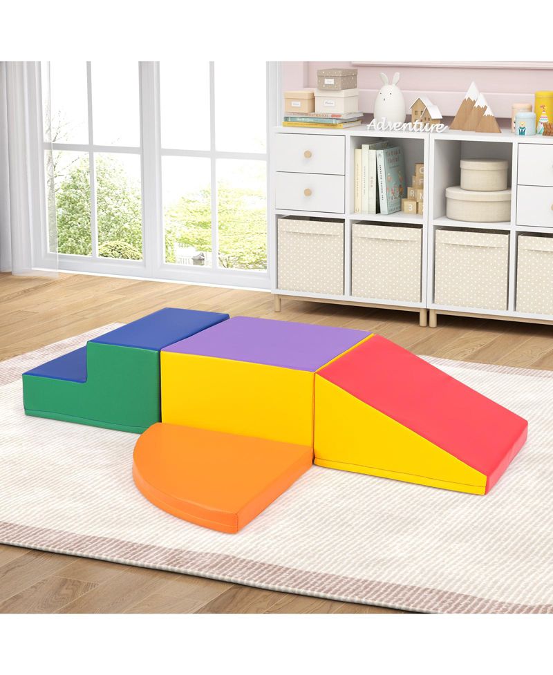 4-Piece Climb and Crawl Foam Block Play Set for Infant Baby