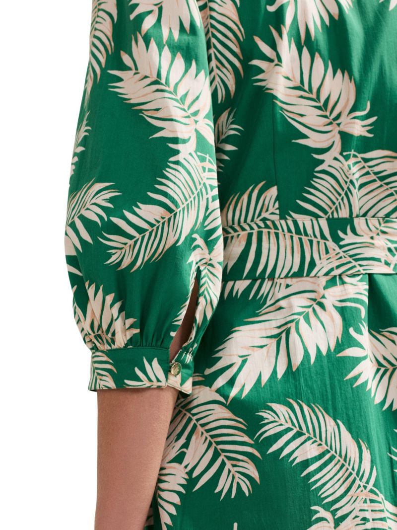Women's Louisa Mandarin Collar Midi Shirt Dress