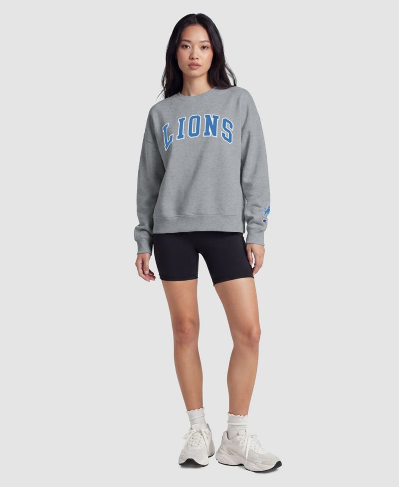 Detroit Lions Women's Contrast Lined Sweatshirt - Heather Gray