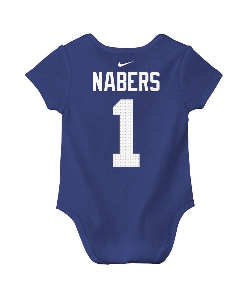 Baby Boys and Girls Malik Nabers Royal New York Giants Player Name & Number Bodysuit