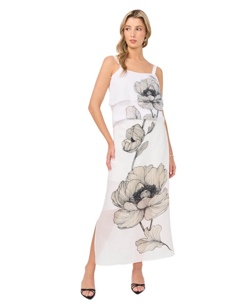 Women's Printed Layered Maxi Skirt