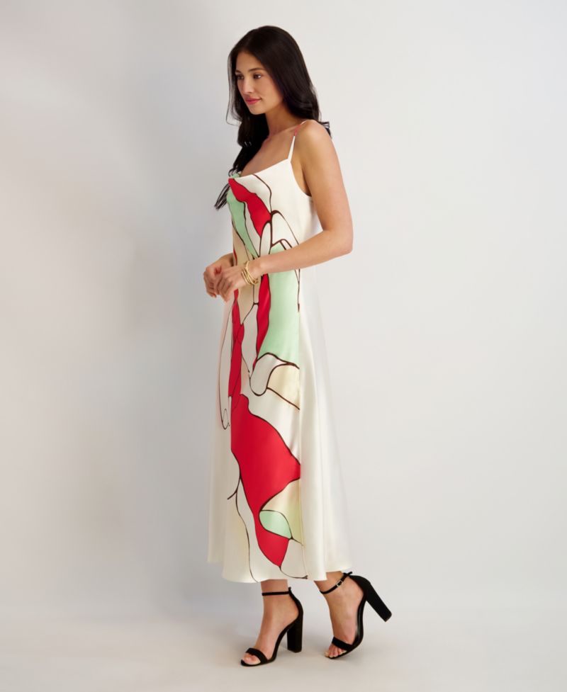 Women's Cowl Neck Printed Dress