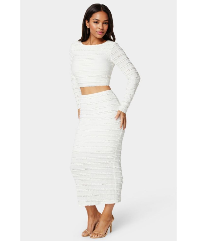 Women's Ruffle Lace Two Piece Skirt Set