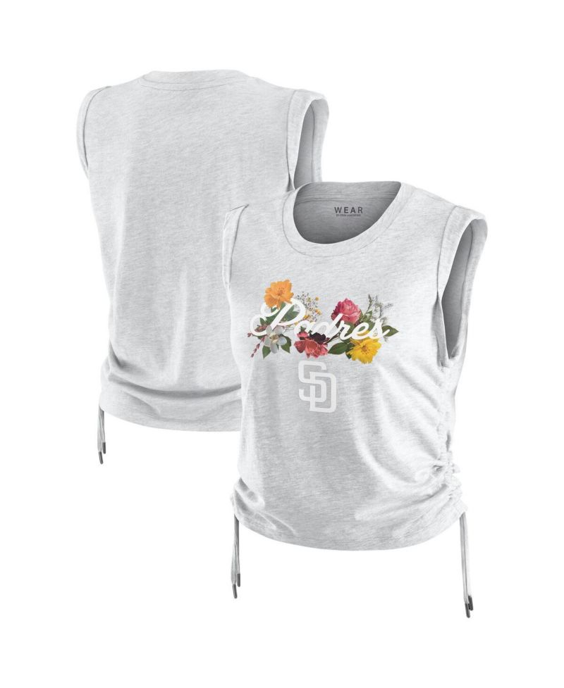 Women's Heather Gray San Diego Padres Cinched Tank Top