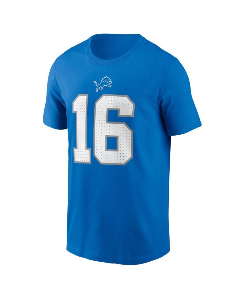 Men's Jared Goff Blue Detroit Lions Name & Number T-Shirt