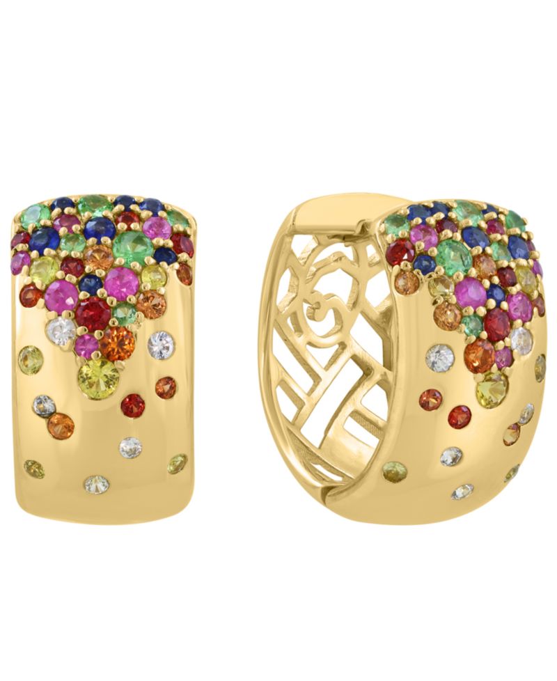Multi-Gemstone (1-5/8 ct. t.w.) Earrings in 14k Yellow Gold-Plated Sterling Silver