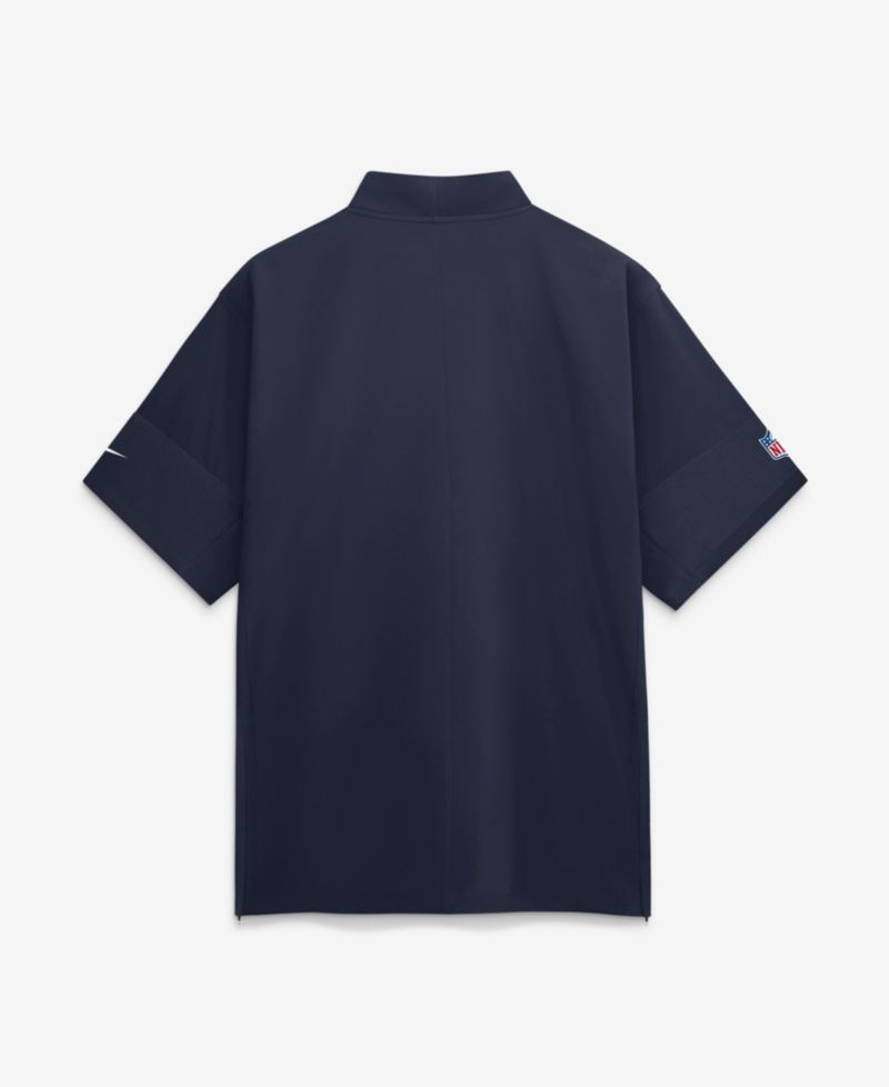 Men's Navy Dallas Cowboys Sideline Short Sleeve Quarter-Zip Coaches Jacket