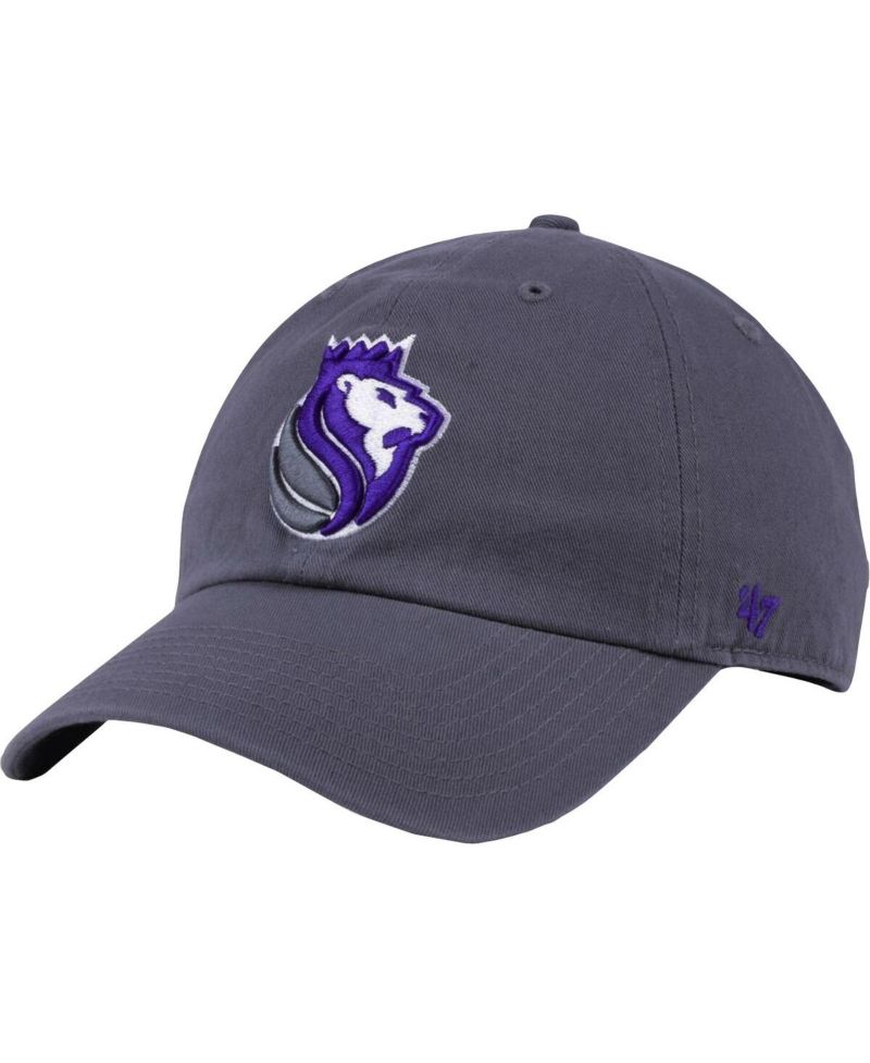 Men's Gray Sacramento Kings Team Logo Clean Up Adjustable Hat
