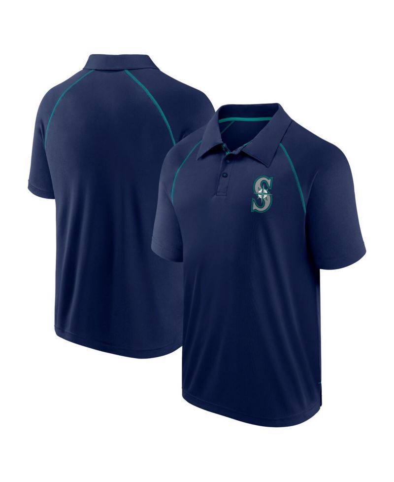 Men's Navy Seattle Mariners Strong Alone Raglan Polo