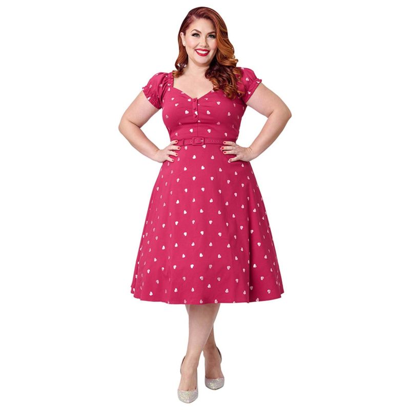 Plus Size 1960s Ohara Sweetheart Neckline Swing Dress