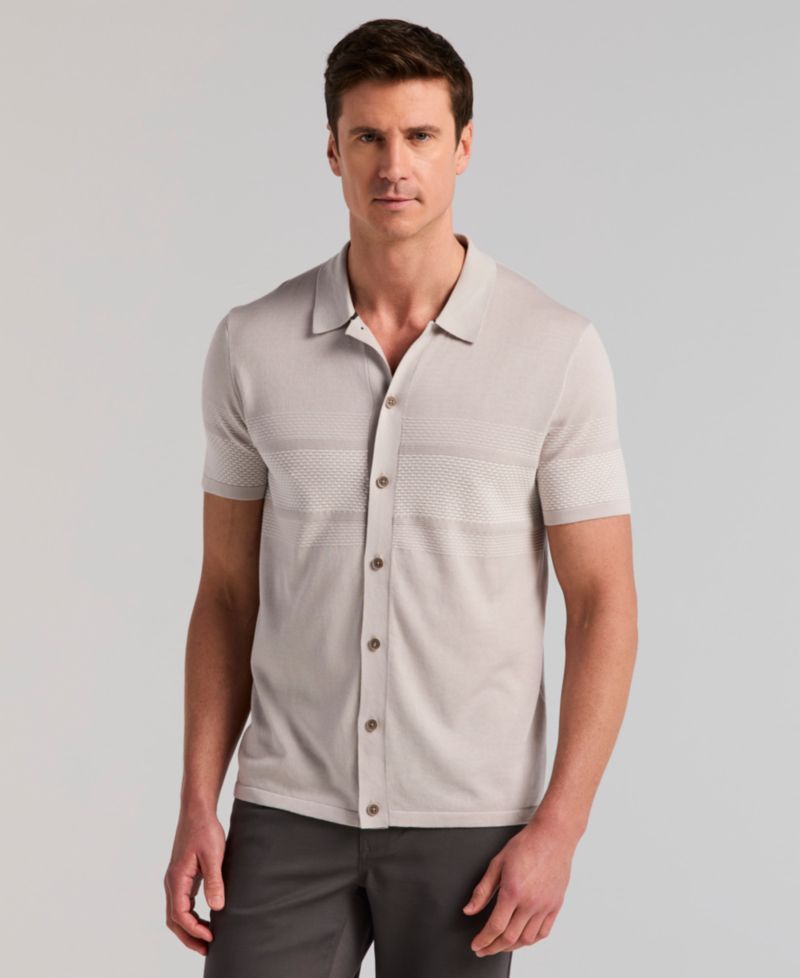 Men's Textured Button Front Shirt