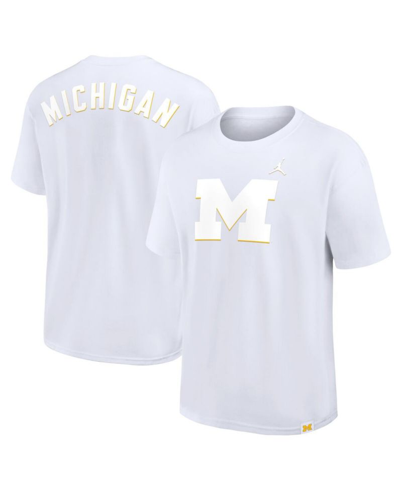 Men's White Michigan Wolverines 2-Hit Statement Max90 T-Shirt