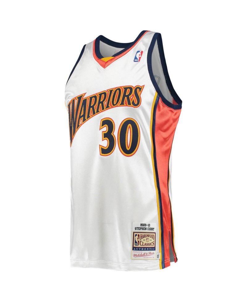 Men's Stephen Curry White Golden State Warriors 2009-10 Hardwood Classics Authentic Player Jersey