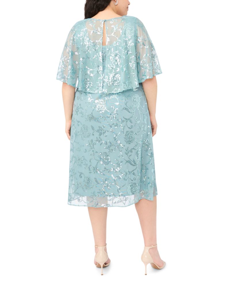 Plus Size Embellished Crewneck Midi Dress